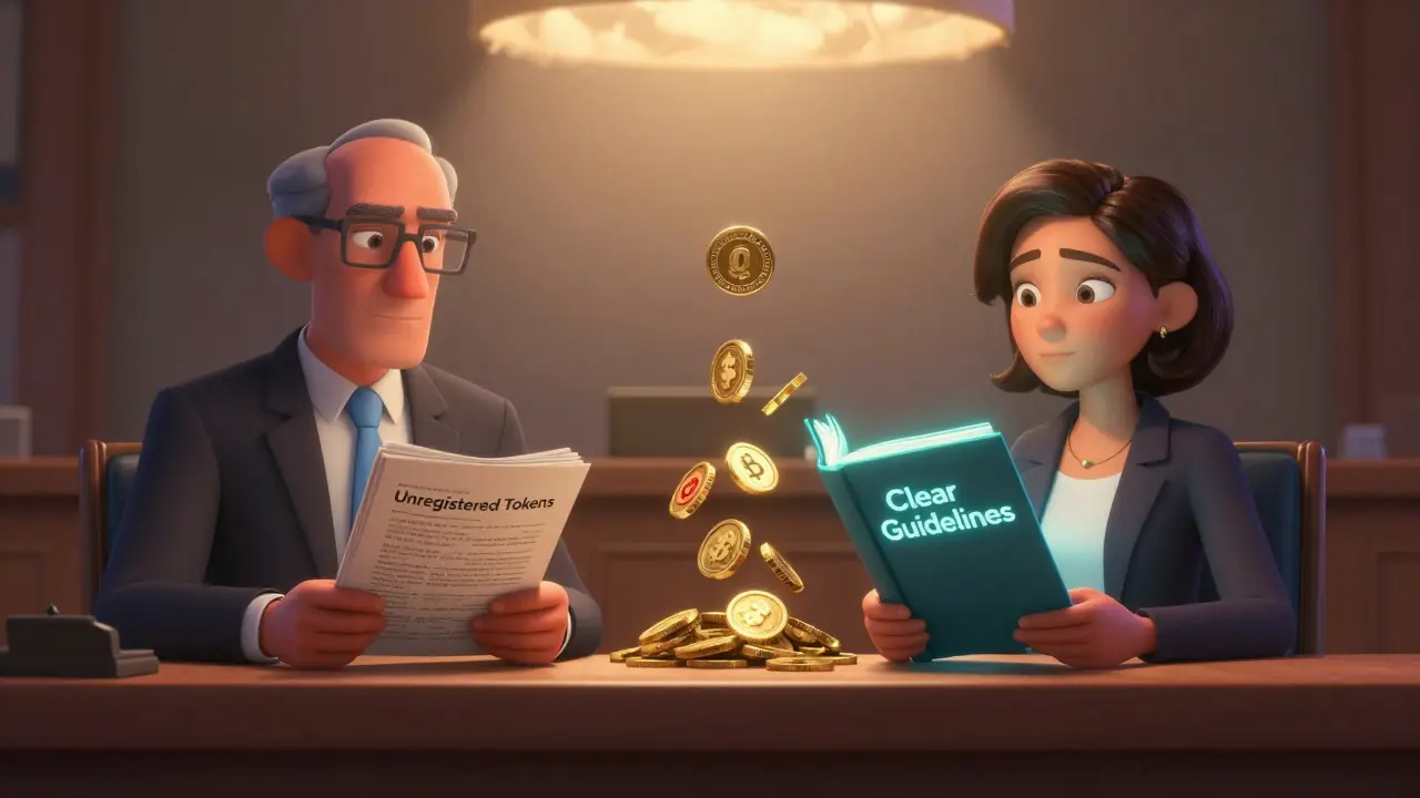 Gary Gensler and Hester Pierce facing off in court, one with lawsuits, the other with clear guidelines.