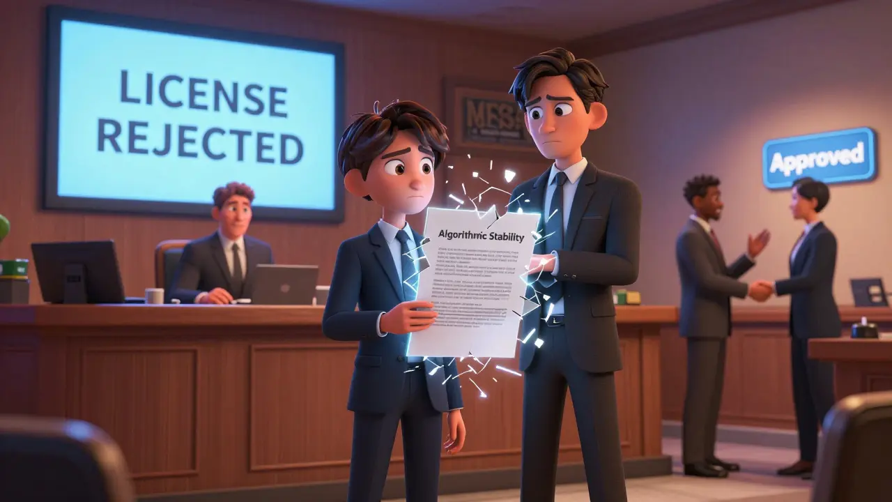 A crypto startup's whitepaper shatters as MFSA rejects their application, while another firm celebrates approval.