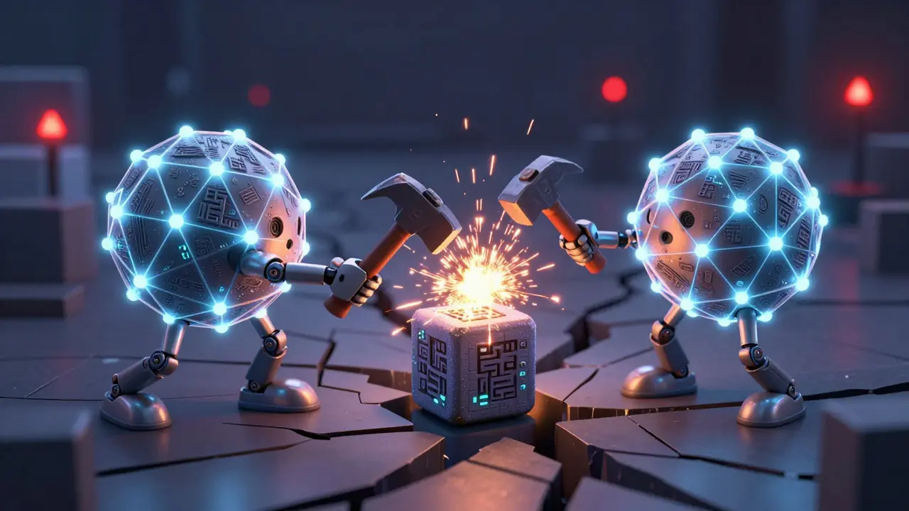 Clashing node robots causing sparks from double signing