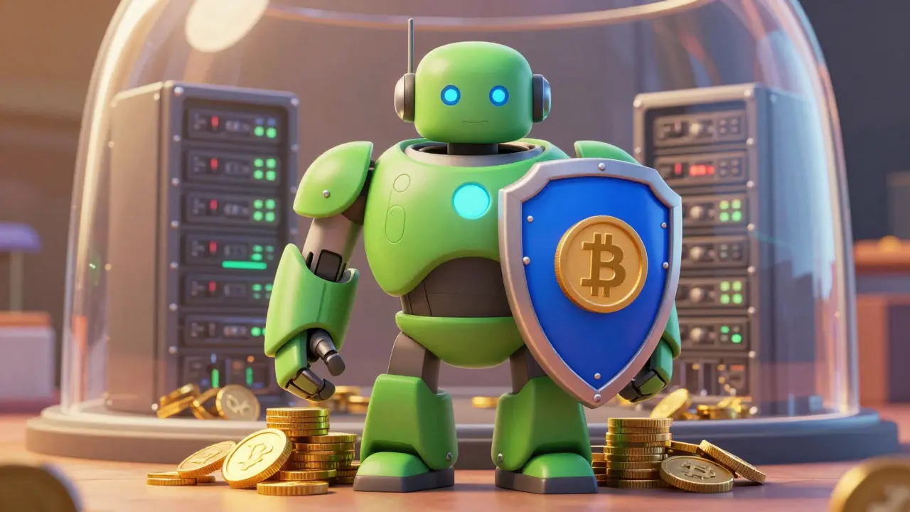 Guardian robot shielding crypto assets from network threats