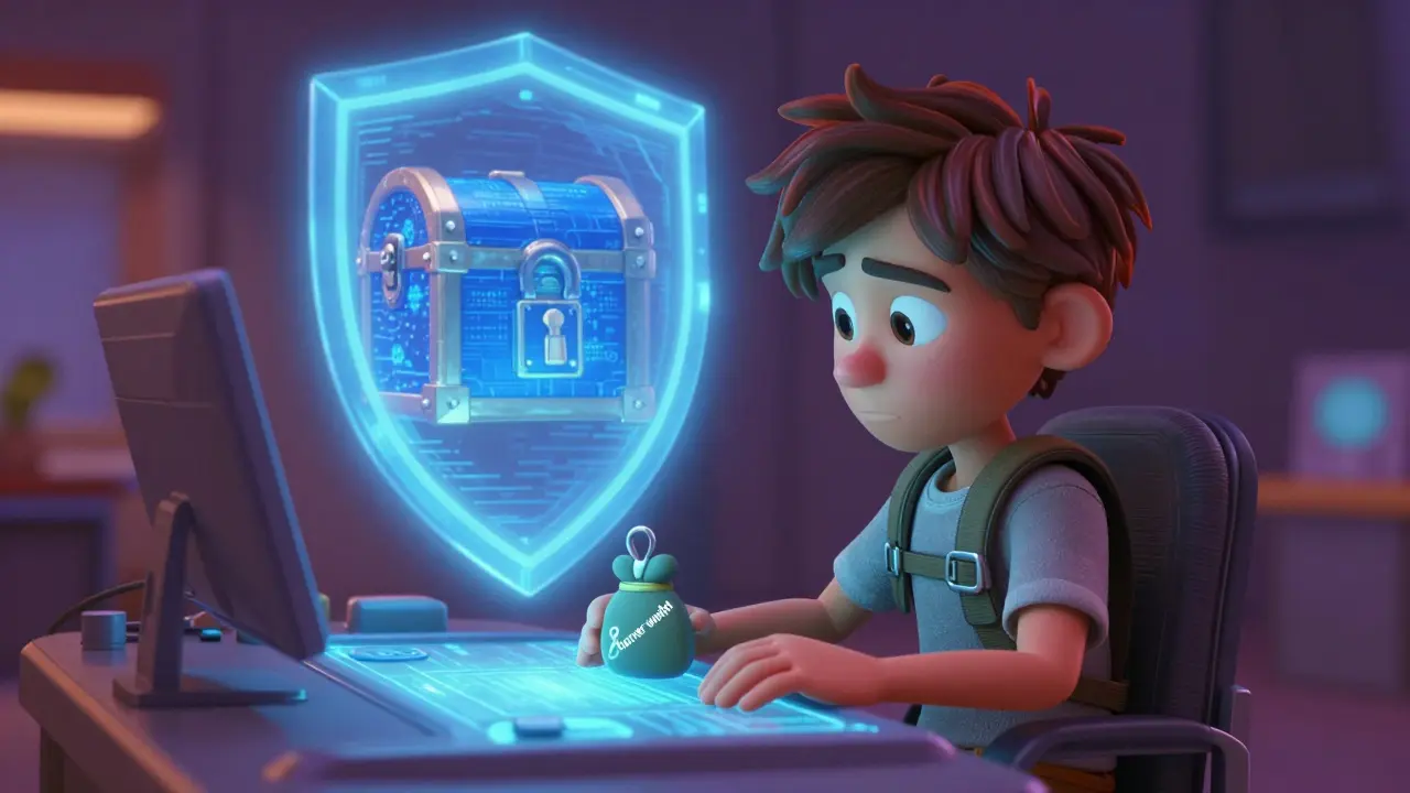 Digital character using a burner wallet while protecting their main assets