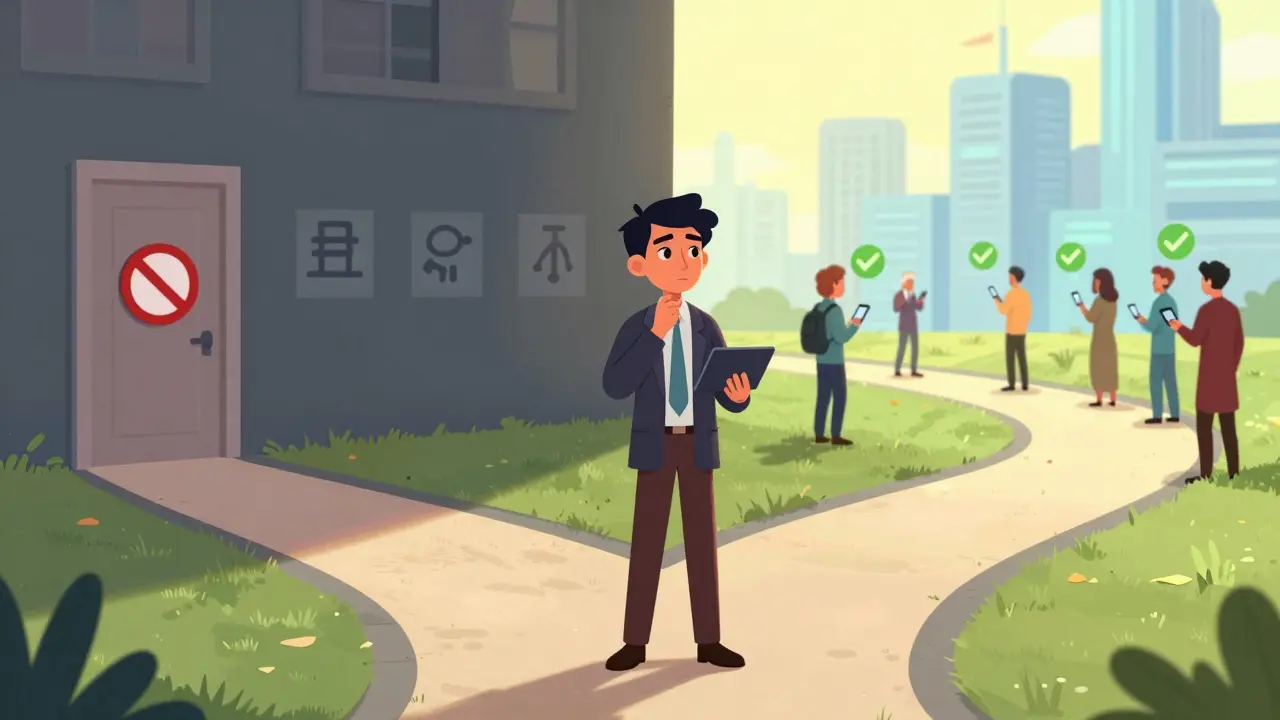 Investor choosing between banned and permitted crypto paths