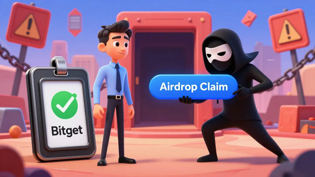 Trustworthy guide vs shady scammer offering fake token rewards