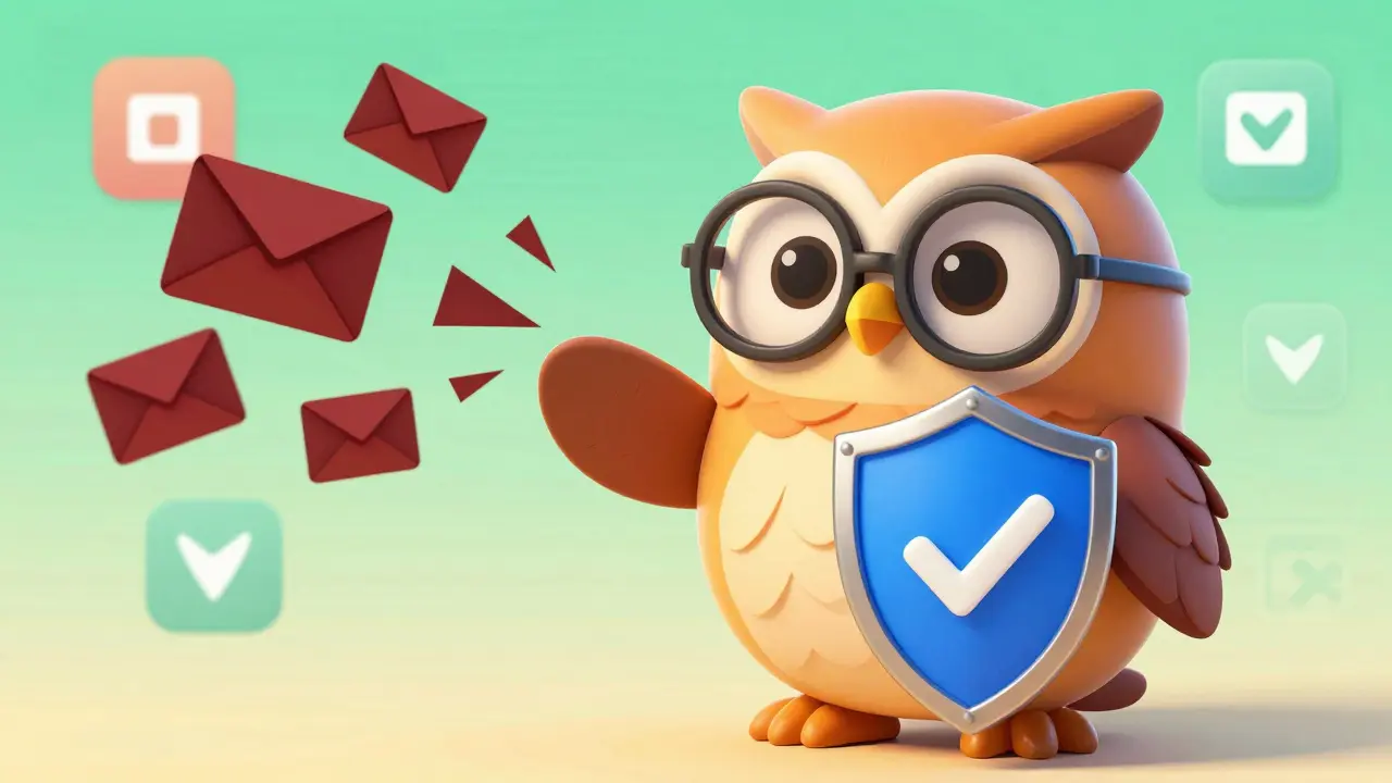 Wise owl character shielding user from crypto scam threats