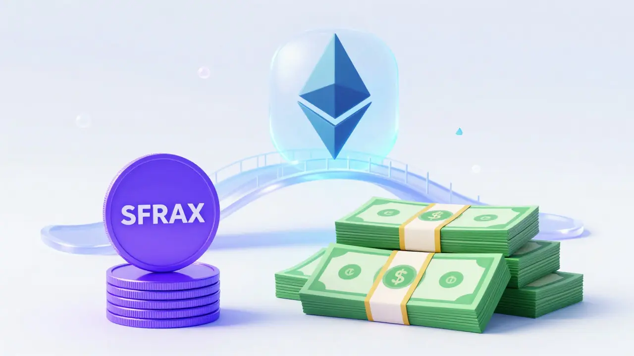 Cartoon sFRAX tokens linked to treasury bills