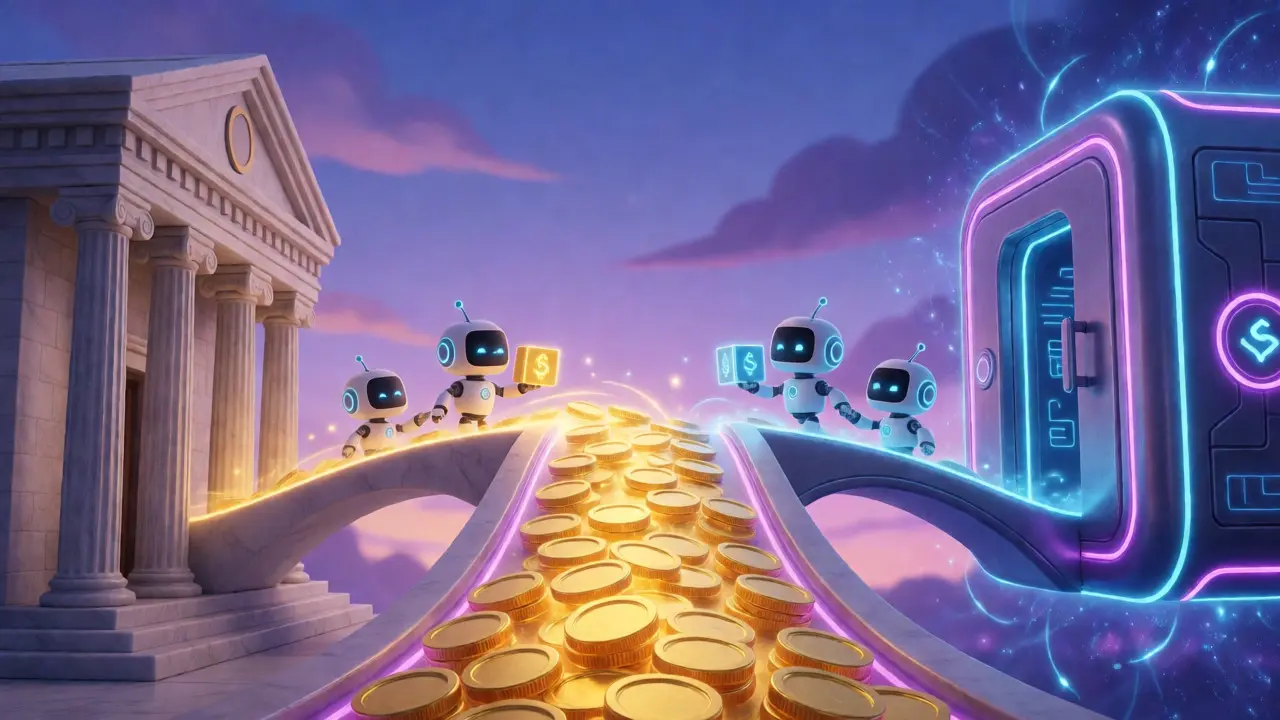 Digital bridge connecting traditional banking and crypto