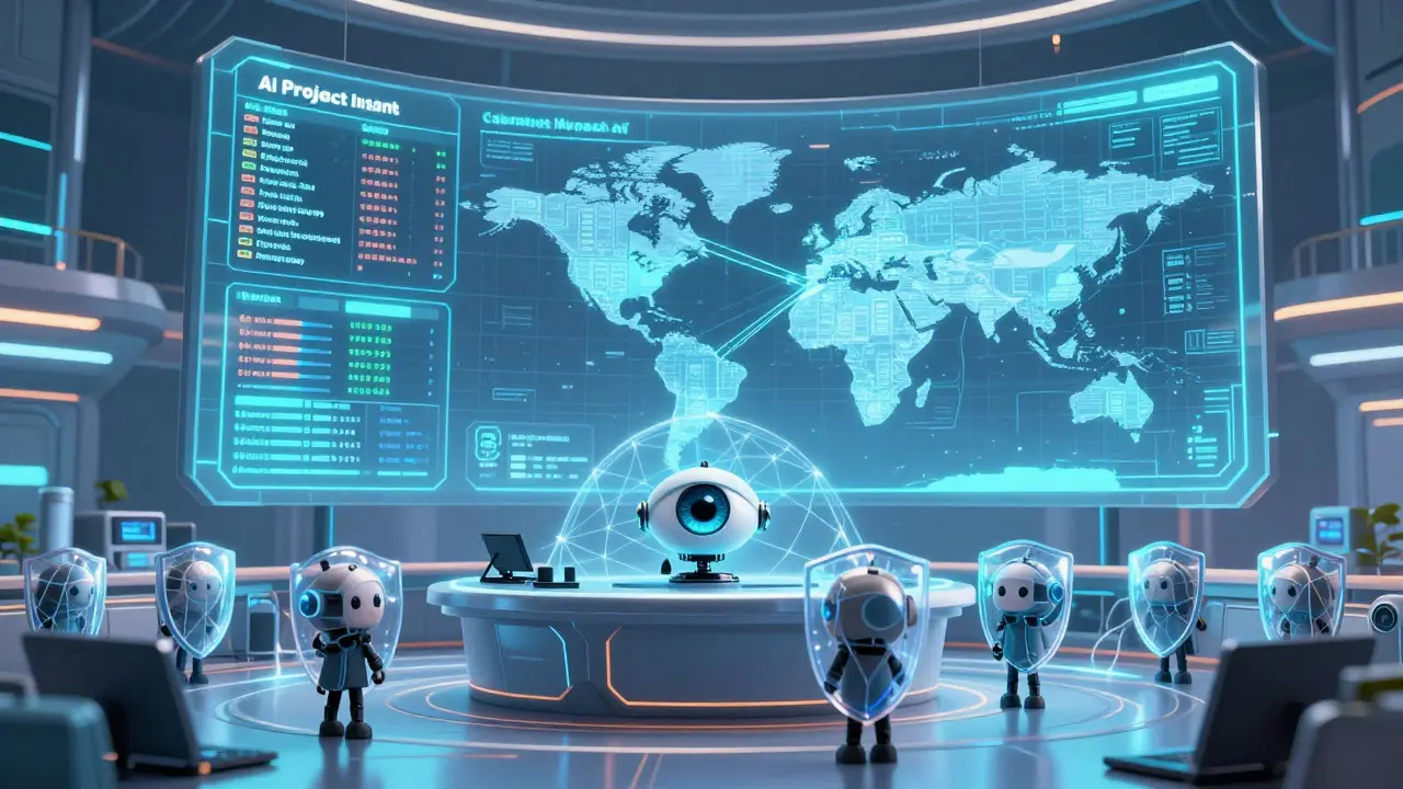 Futuristic AI surveillance system scanning crypto transactions and flagging hidden mining income globally.