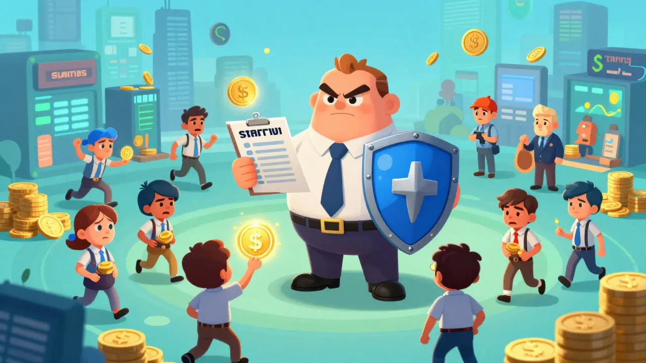 Regulator overseeing a busy crypto marketplace with strict rules