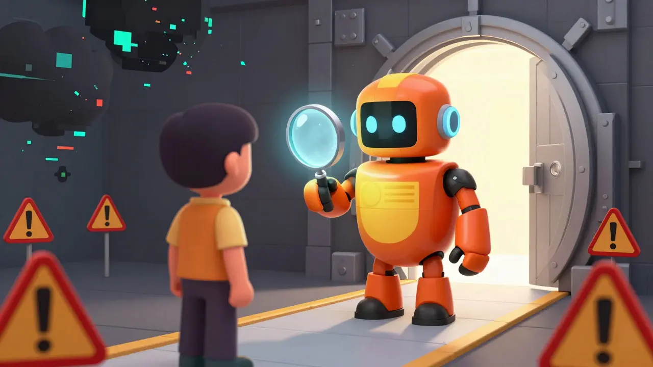 Robot guard protecting a user from digital glitches