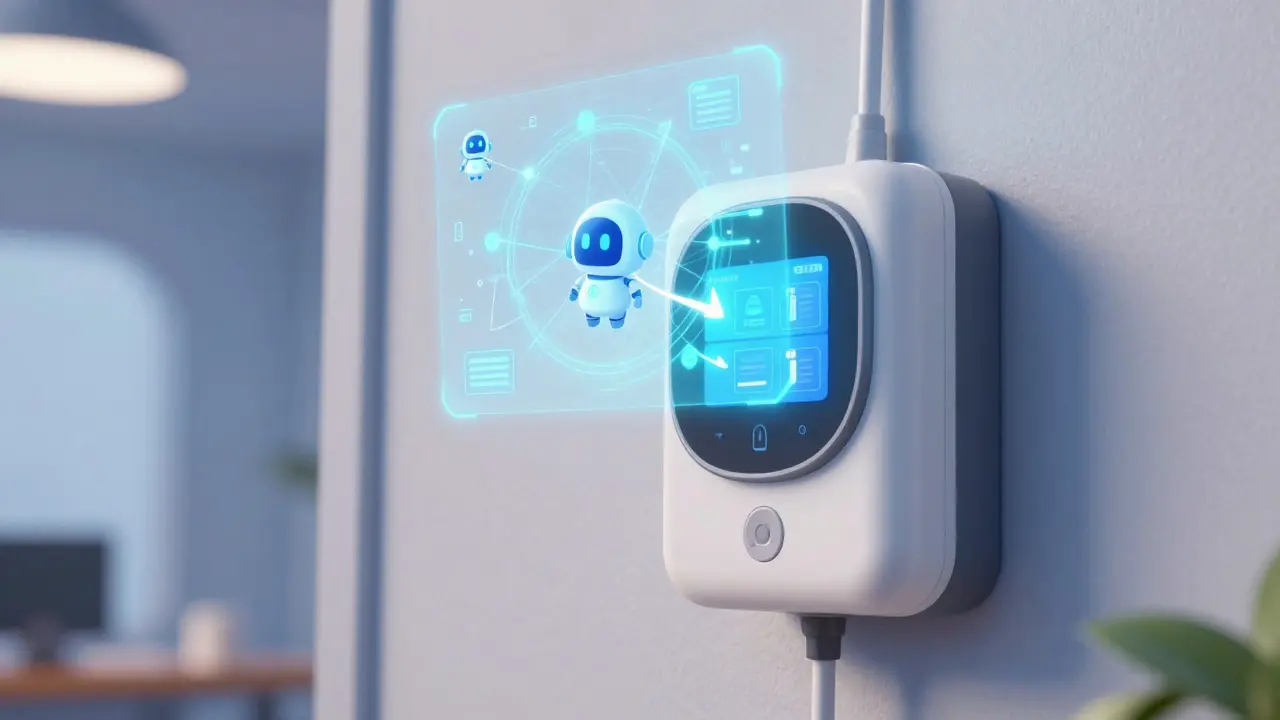 Smart meter connecting to a holographic blockchain network for automated trades.