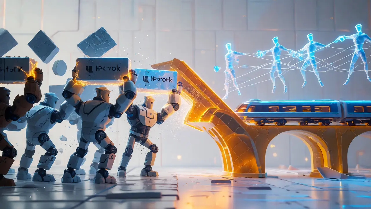 Robotic miners and light validators merging to form a secure hybrid bridge.